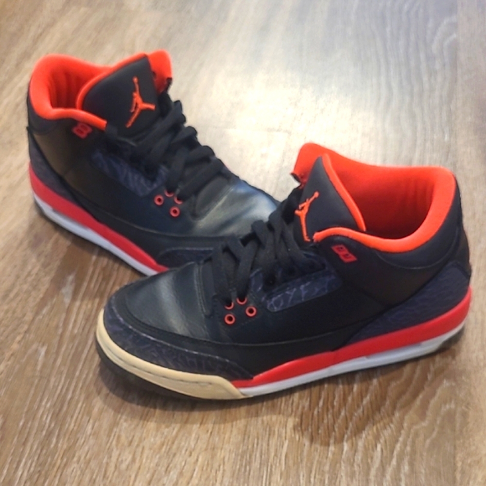 Air Jordan 3 Retro Crimson Youth Basketball Sneakers Size 5.5